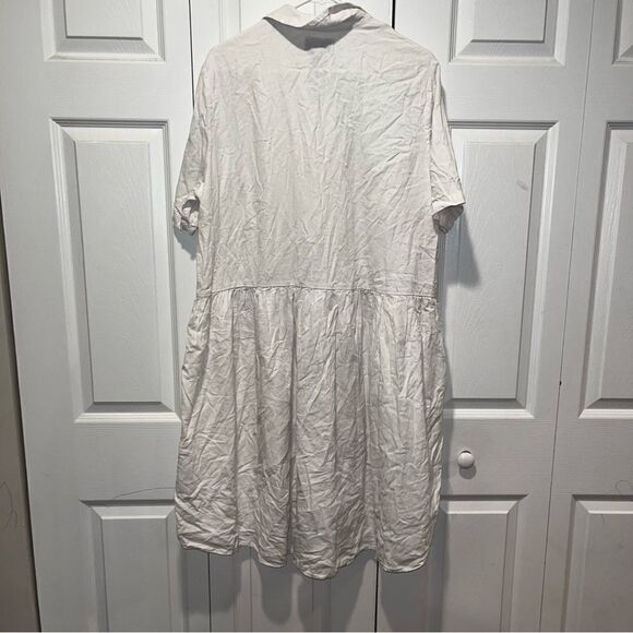 Nordstrom Linen Blend Collared dress in White Womens Size Large - Picture 2 of 6
